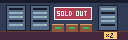 Server racks behind a sold-out sign